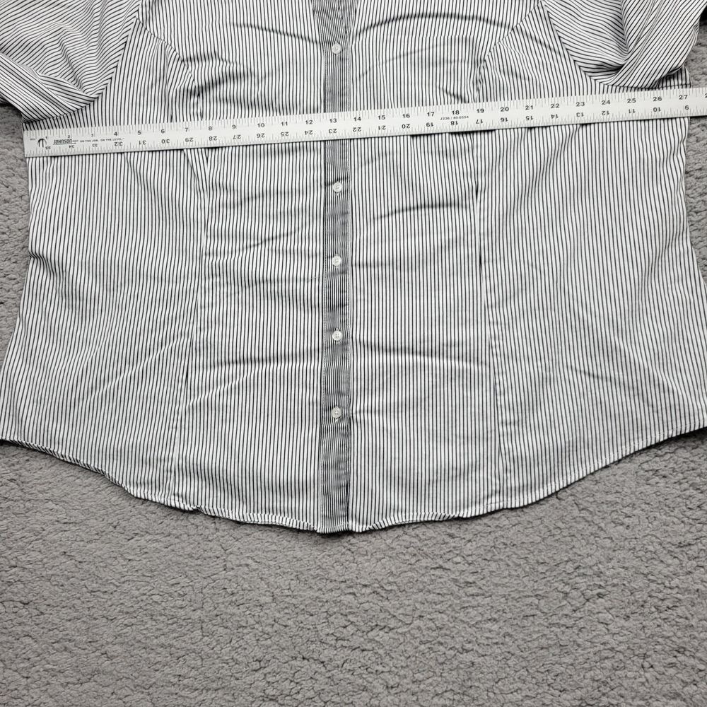 Lane Bryant Shirt Womens ' 26 White Black Striped Long Sleeve Button Up - Picture 6 of 15